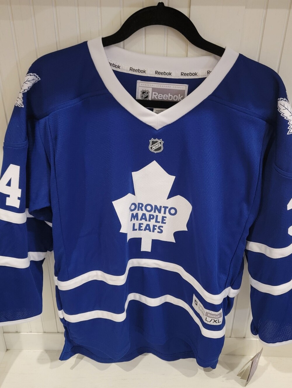 Reebok Toronto Maple Leafs Blue and White Hockey Jersey